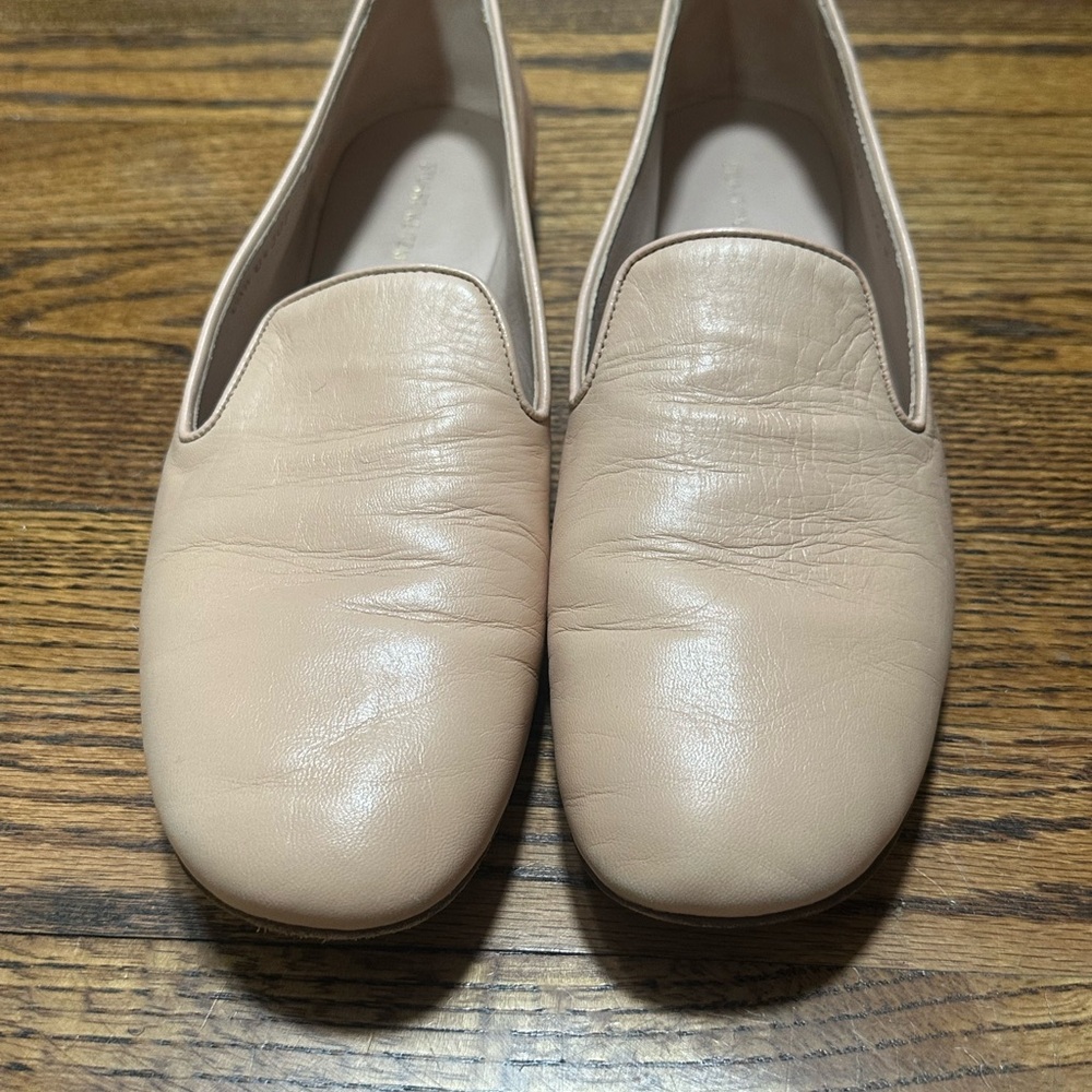 Stuart Weitzman Women's *RARE* Myguy Blush Tripoli Leather Smoking Slippers 9.5
